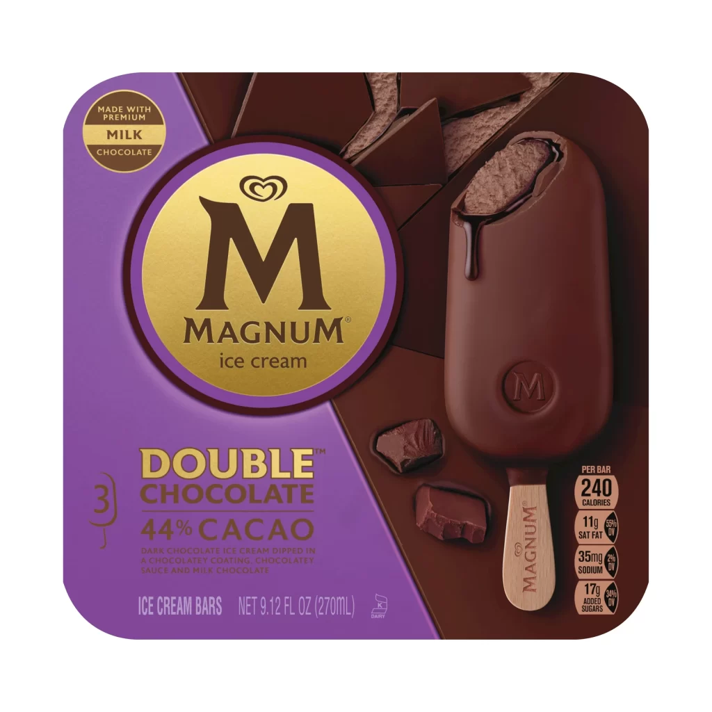 Magnum Double Chocolate 44% Cacao Ice Cream Packaging