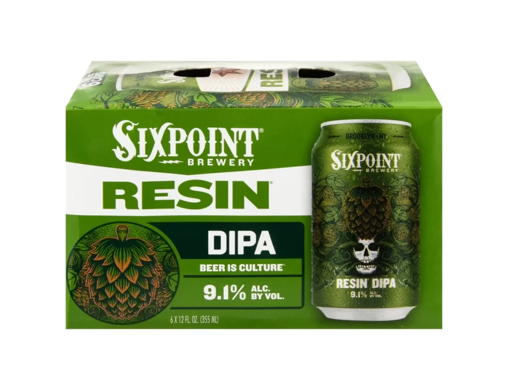 Sixpoint Brewery Resin DIPA Green Can Packaging
