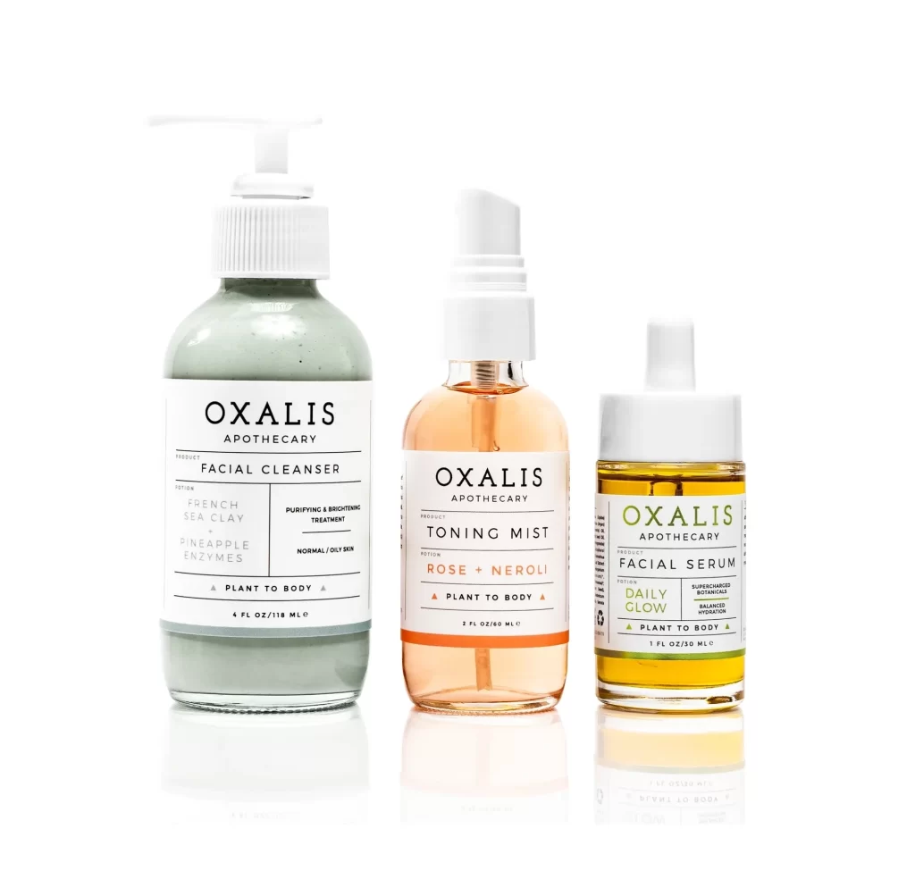 OXALIS FRENCH SEA CLAY PINEAPPLE ENZYMES light green facial cleanser Packaging
