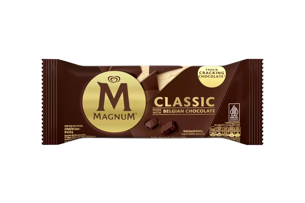 Magnum Classic Belgian Chocolate Ice Cream Packaging