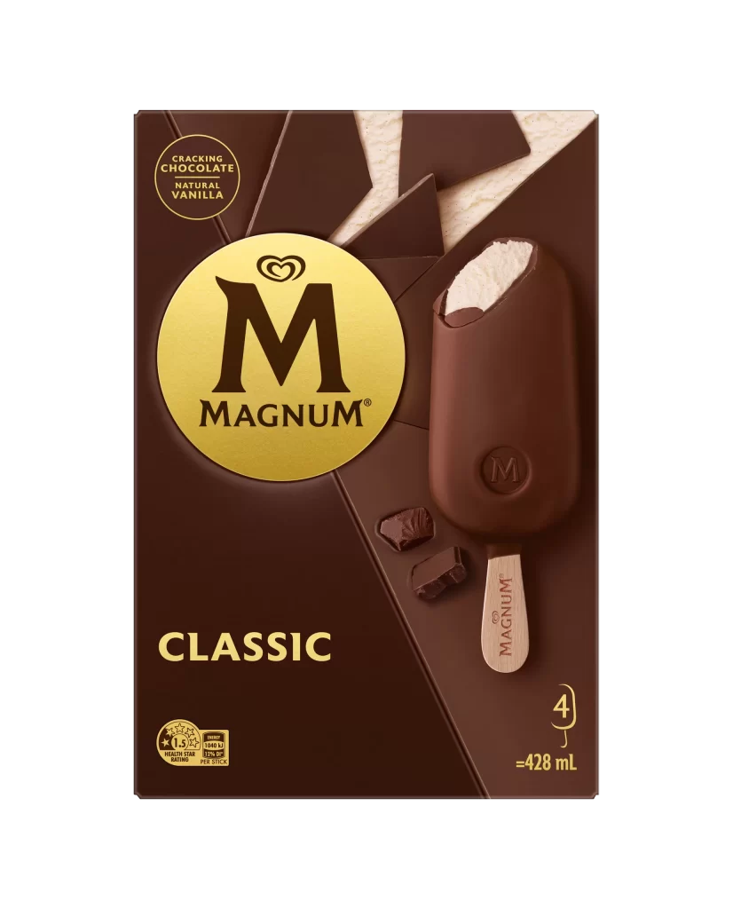 Magnum Classic Chocolate Vanilla Ice Cream Stick Packaging