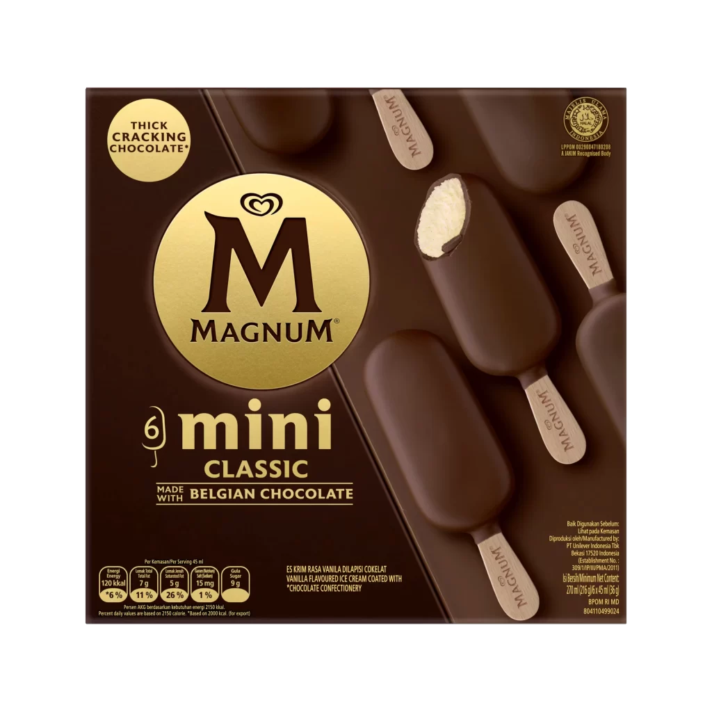 Magnum Mini Classic Vanilla Ice Cream Packaging