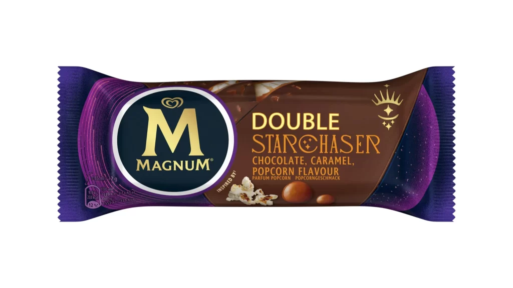 Magnum Double Starchaser Popcorn Ice Cream Bar Packaging
