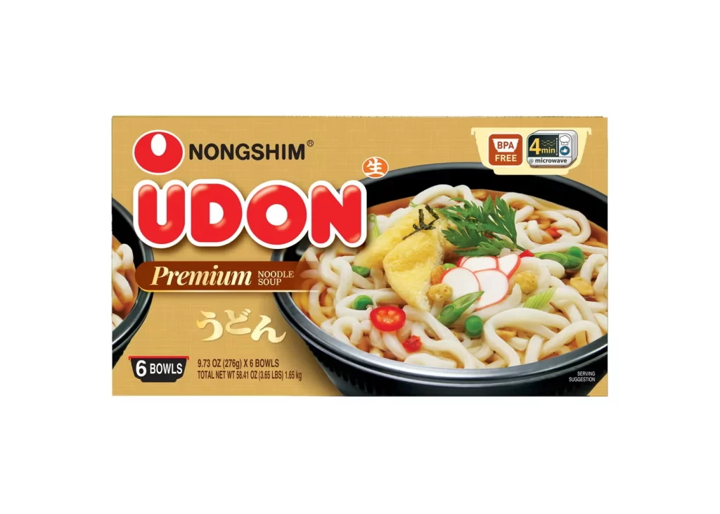 Nongshim Premium Udon brown red white noodle soup Packaging