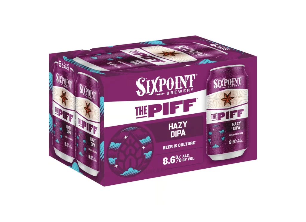 Sixpoint Brewery The Piff Hazy DIPA Purple Beer Packaging