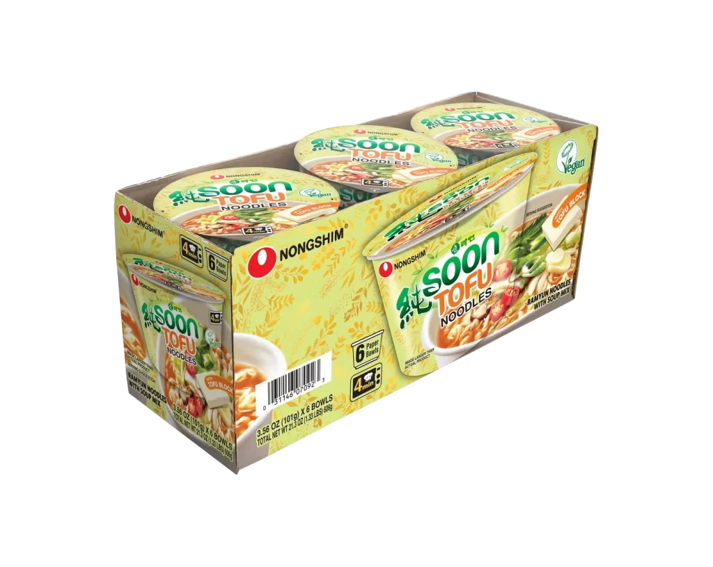 Nongshim Soon Tofu Noodles yellow and green ramyun noodles Packaging