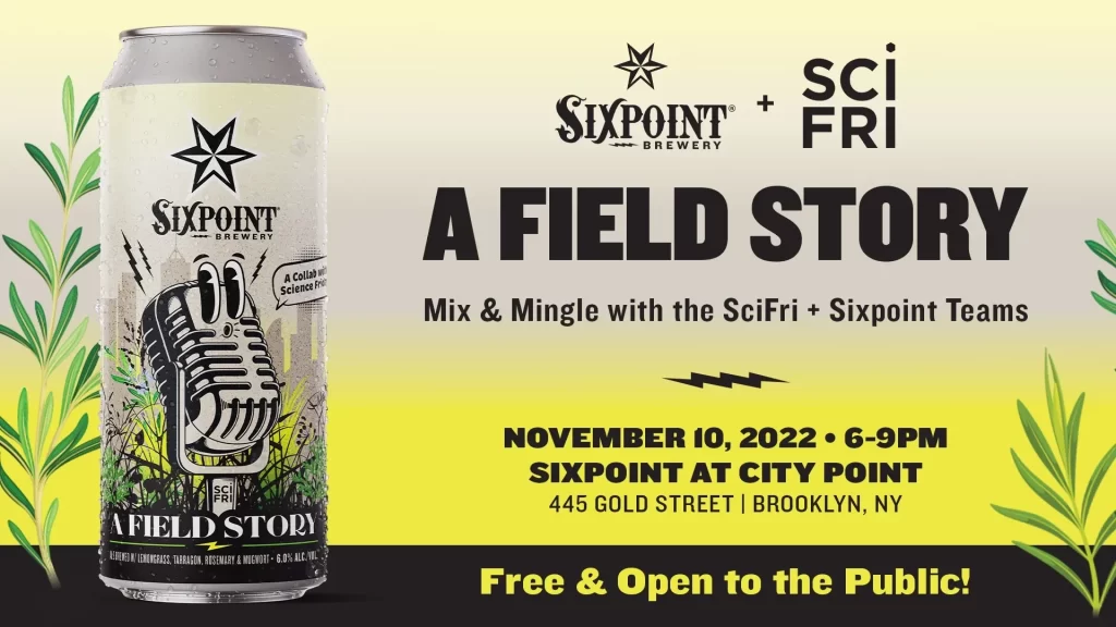 Sixpoint Brewery A Field Story Silver can with white label Beer Packaging
