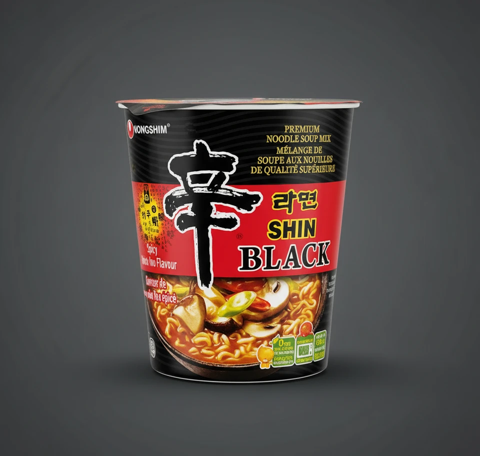 Nongshim Shin Black and red noodle soup mix Packaging