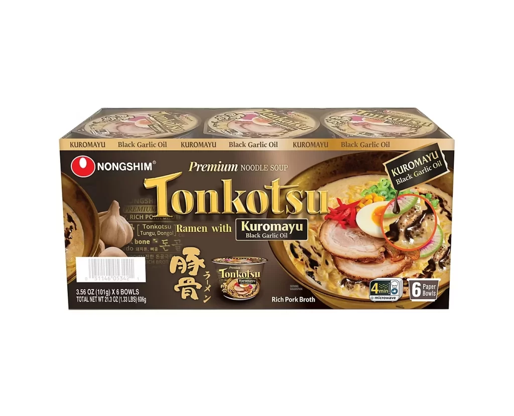 Nongshim Tonkotsu Ramen with Kuromayu Black Garlic Oil Brown Premium Noodle Soup P…