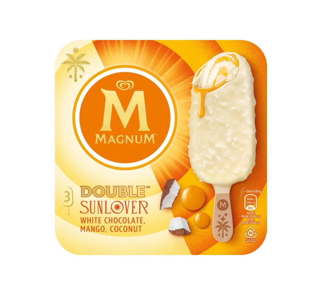 Magnum Double Sunlover Mango Coconut Ice Cream Packaging