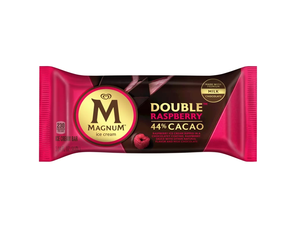 Magnum Double Raspberry 44% Cacao Ice Cream Packaging