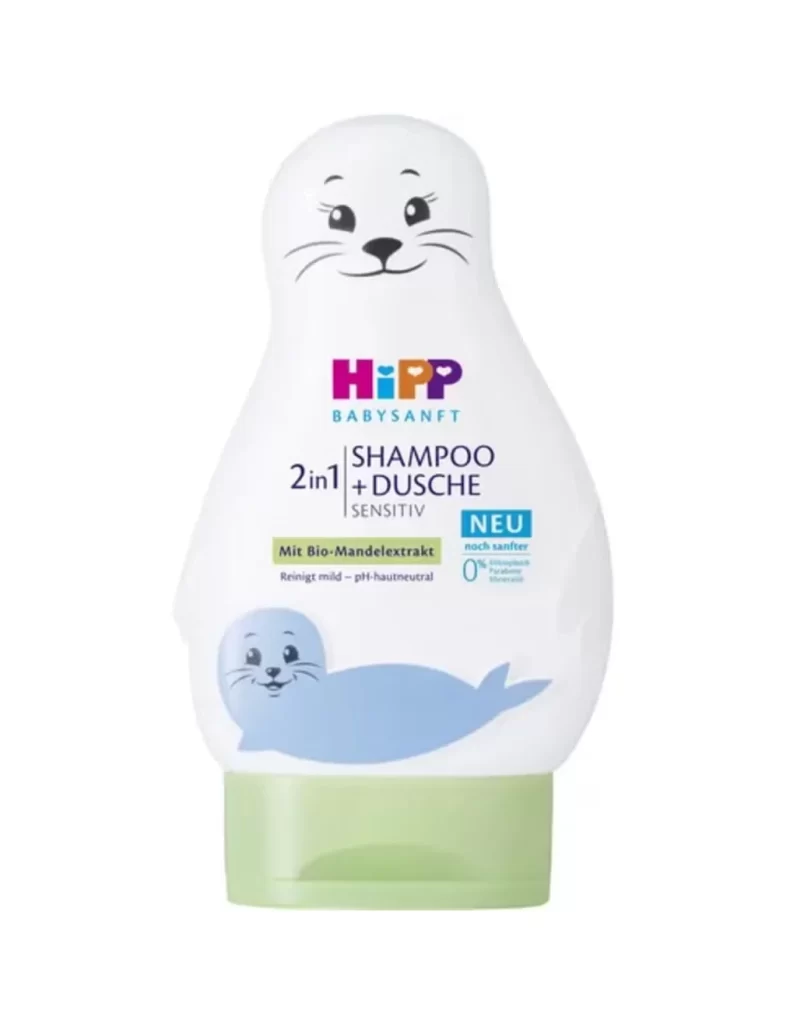 HiPP 2in1 SENSITIV White with green cap Shampoo Dusche Packaging