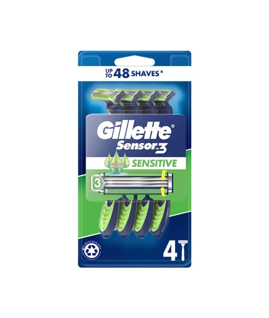 Gillette Sensor3 Sensitive Razor Packaging