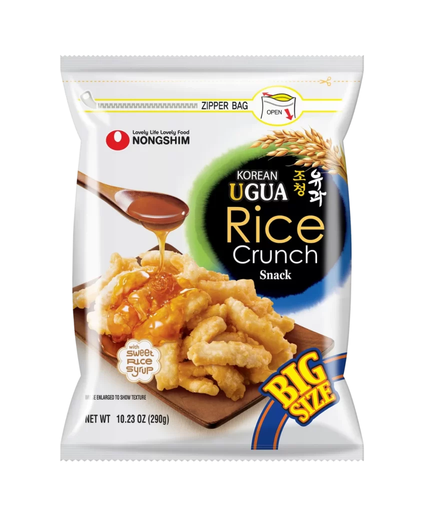 Nongshim Korean UGUA Rice Crunch white snack Packaging