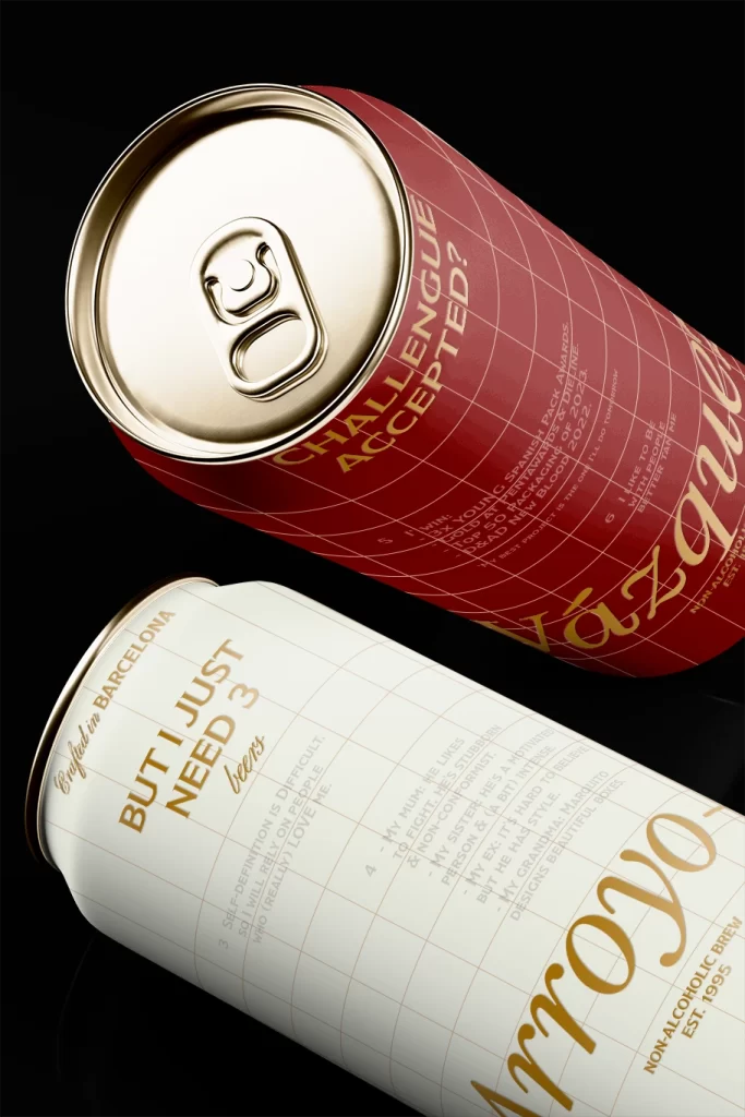 Arrovo Non-Alcoholic Brew Can Color (red and white)