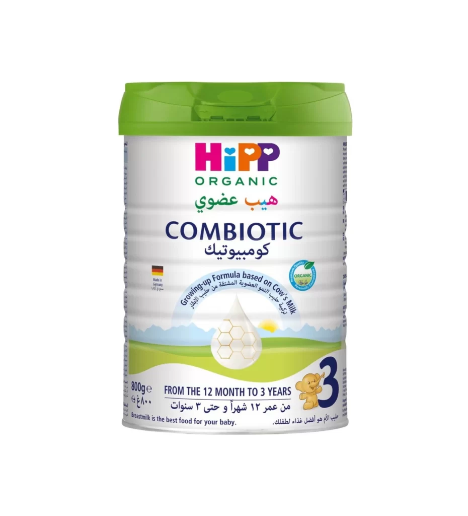 HiPP Combiotic 3 White with green lid Baby Formula Packaging