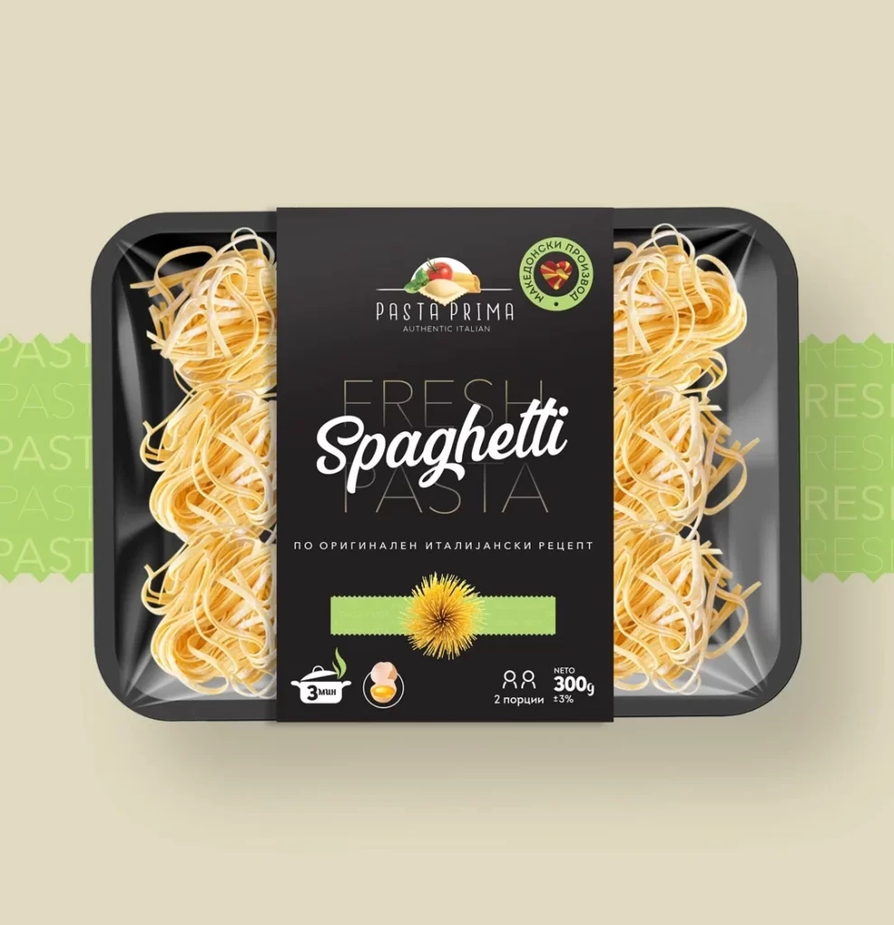 Pasta Prima Spaghetti Yellow Fresh Pasta Packaging