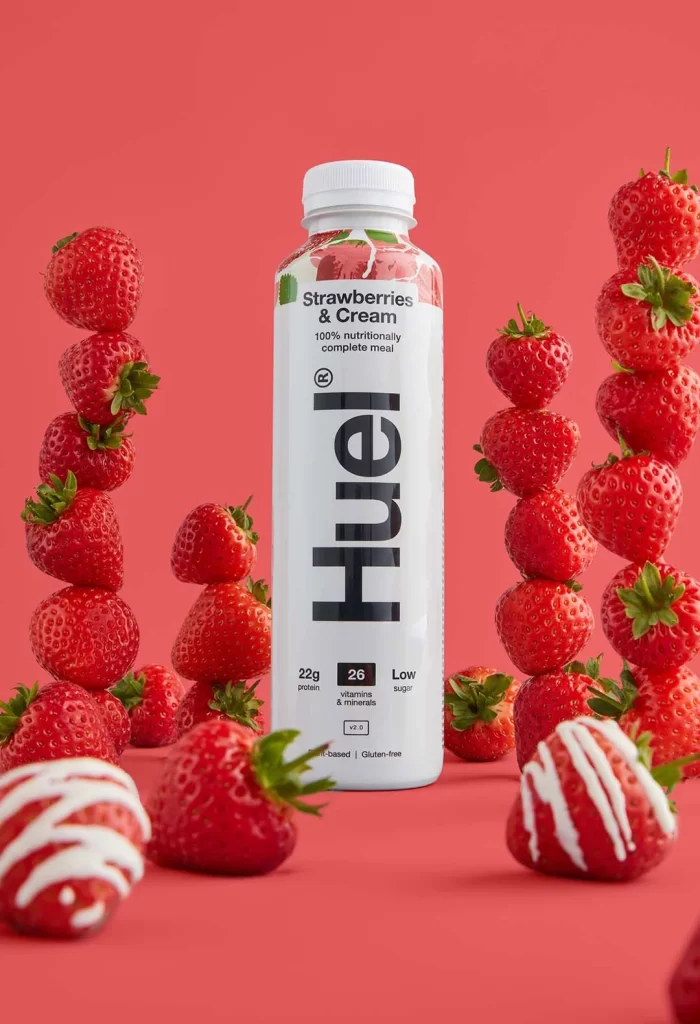 Huel Strawberries & Cream Beverage Packaging