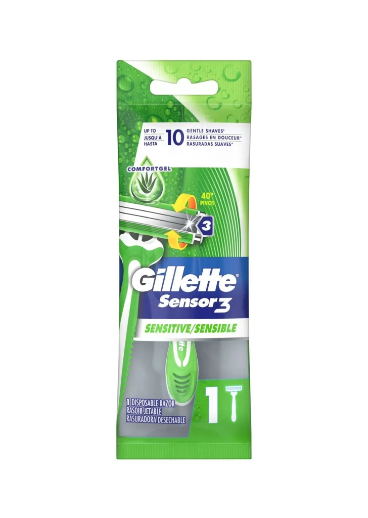 Gillette Sensor3 Sensitive Razor Packaging