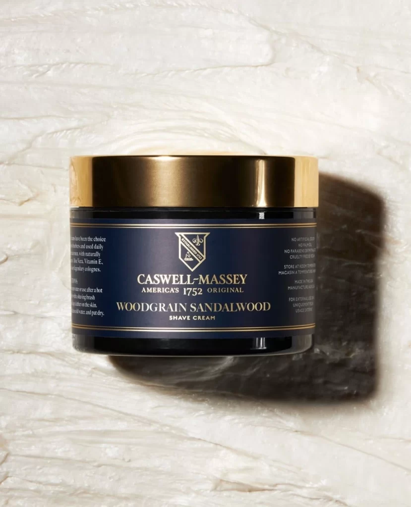 Caswell-Massey Shave Cream Packaging Gold