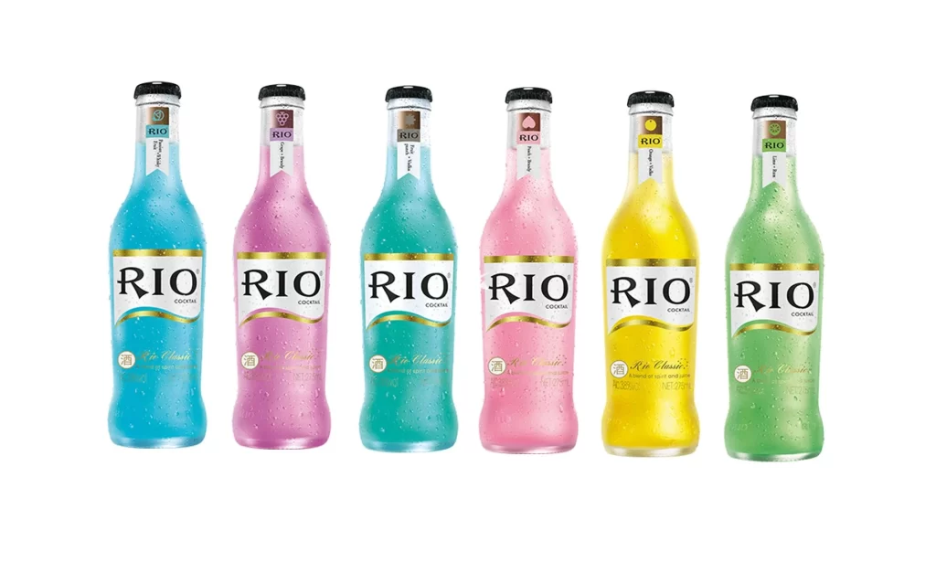 Rio Cocktail Bottle Color/Flavor Variants (Blue, Pink, Teal, Yellow, Green)