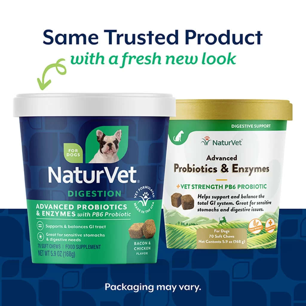 NaturVet Advanced Probiotics Enzymes Soft Chews Pet Supplement Packaging