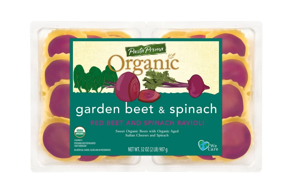 Pasta Prima garden beet & spinach purple green yellow ravioli Packaging