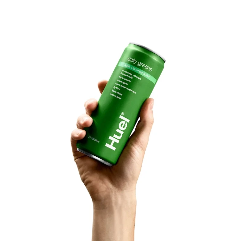 Huel Daily Greens Apple Cucumber Mint Can Packaging