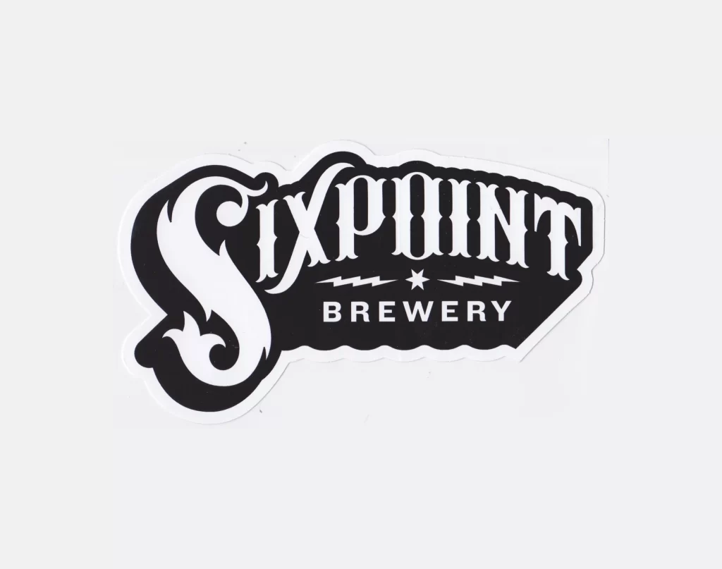 Sixpoint Brewery black and white sticker Packaging