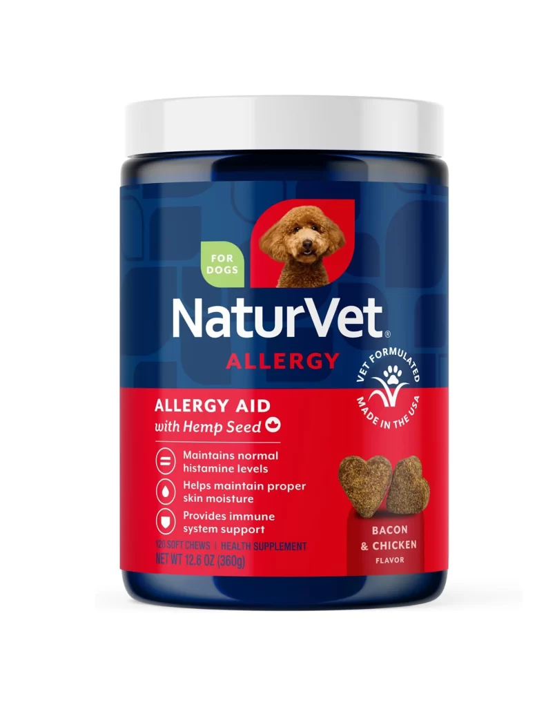 NaturVet Allergy Aid Hemp Seed Chicken Flavor Pet Supplement Packaging