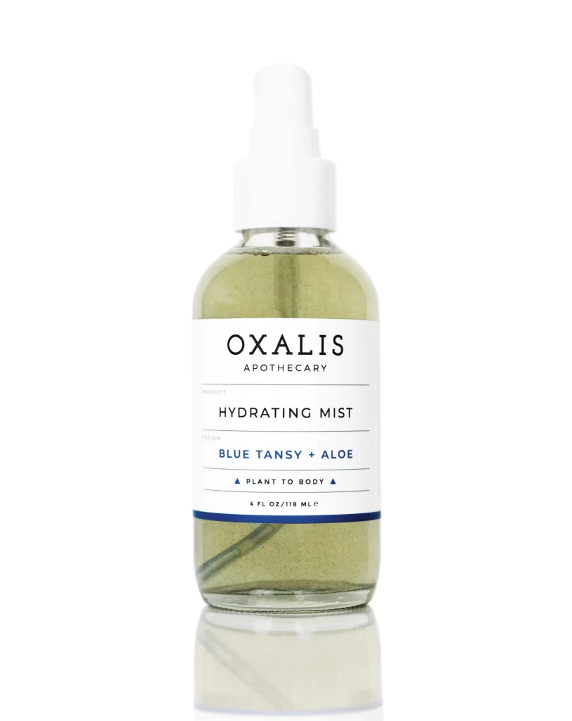 OXALIS Blue Tansy Aloe Light green Hydrating Mist Packaging