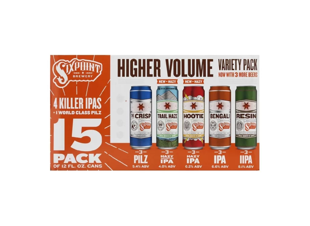 Sixpoint Brewery Higher Volume Variety Pack orange white blue green red brown beer…