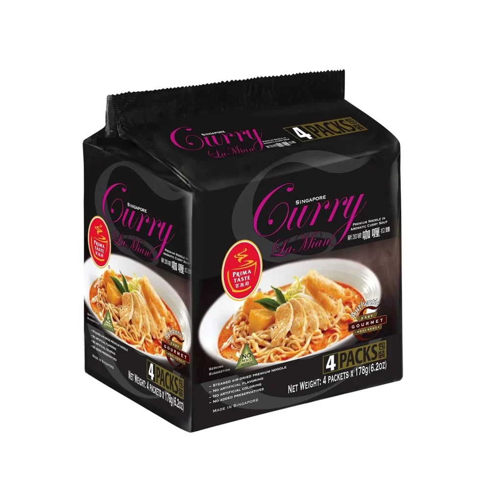 Prima Taste Singapore Curry La Mian black noodle soup Packaging