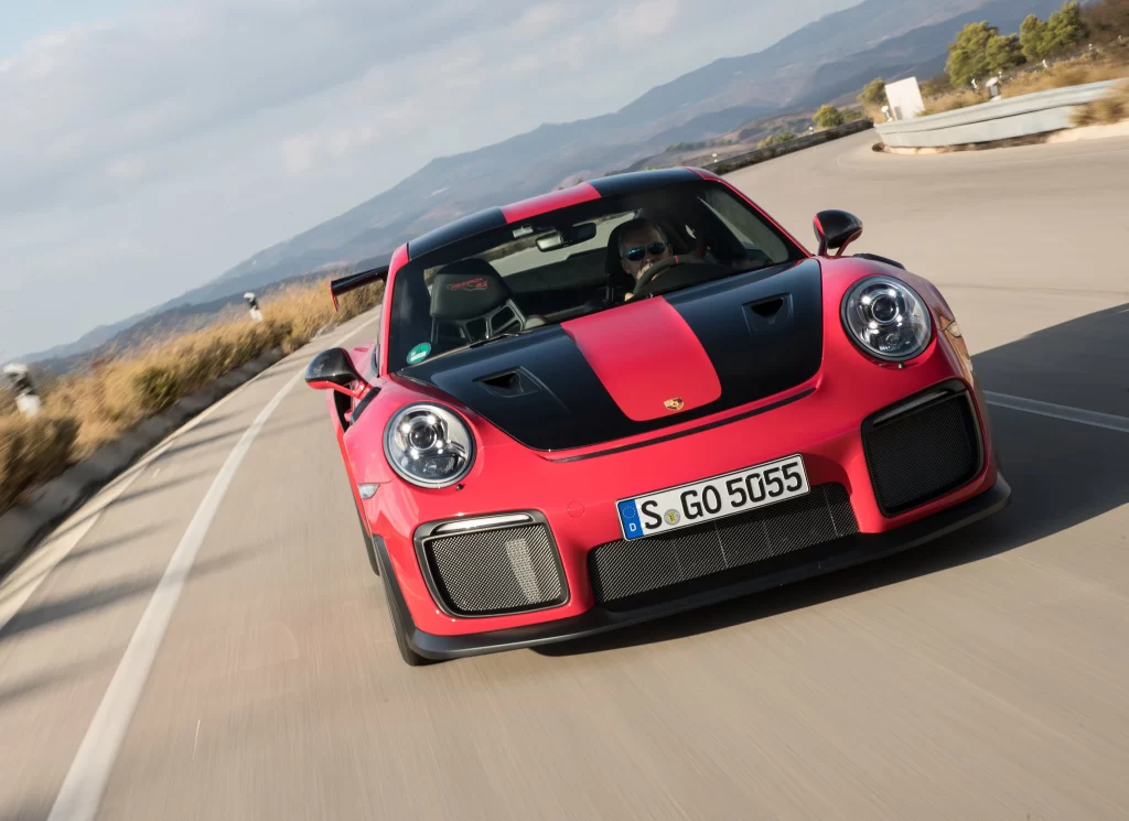 Porsche 911 GT3 Red Black Accents Mountain Road Car Photography