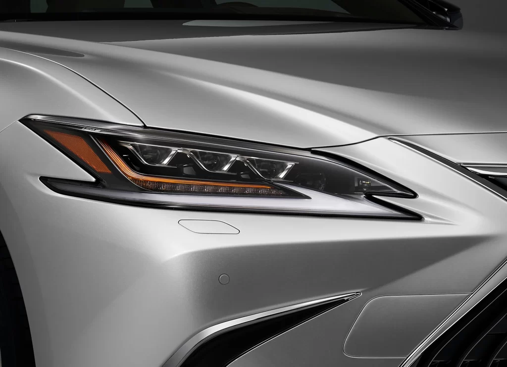 Lexus ES Silver Metallic Front Detail Studio Car Photography