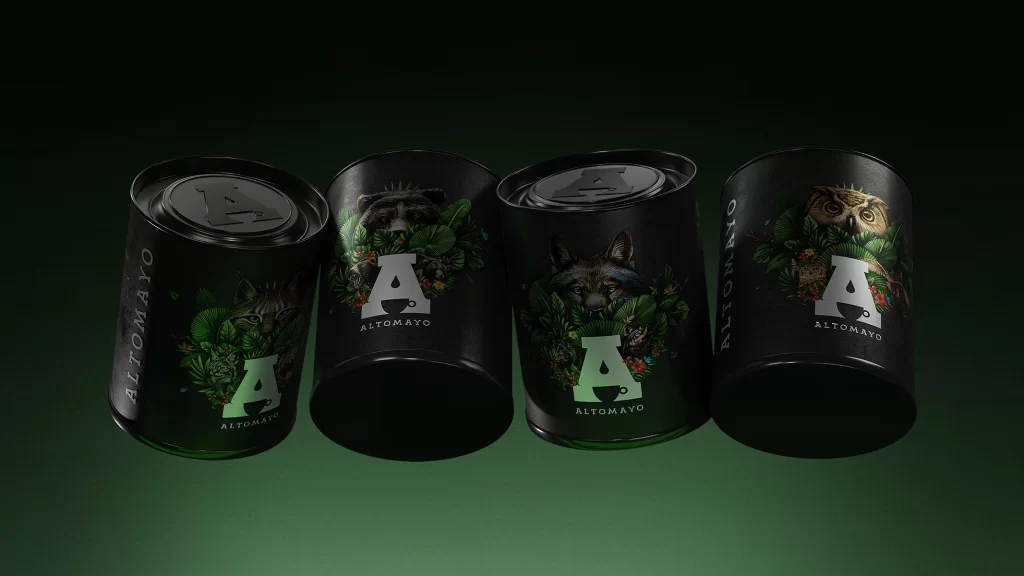 Altomayo Pet Food Packaging Animal illustration (cat, bear, wolf, owl)