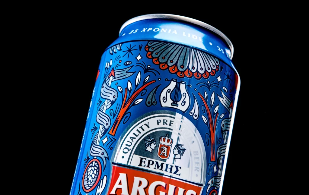 Argus Beer Packaging Blue