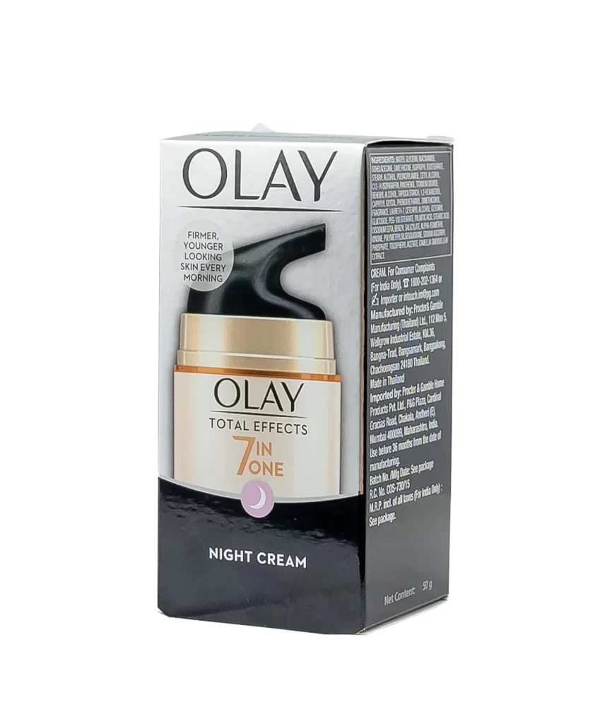 Olay Total Effects 7 in One Night Cream Box Packaging