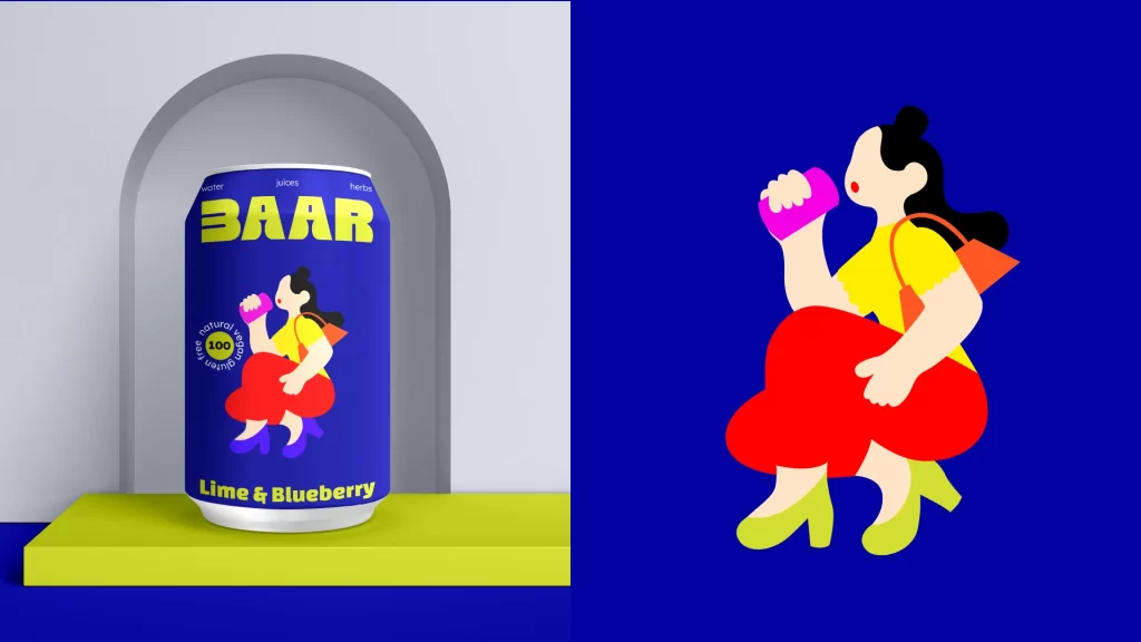 Baar Soda Beverage Can Lime & Blueberry