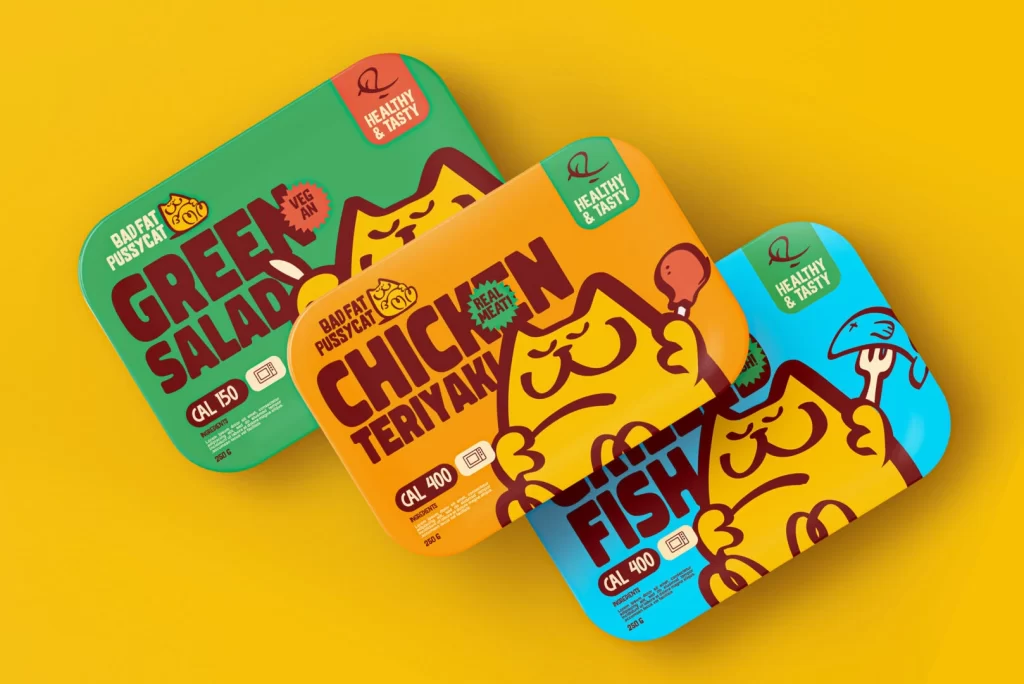 Bad Fat Pussycat Cat Food Packaging