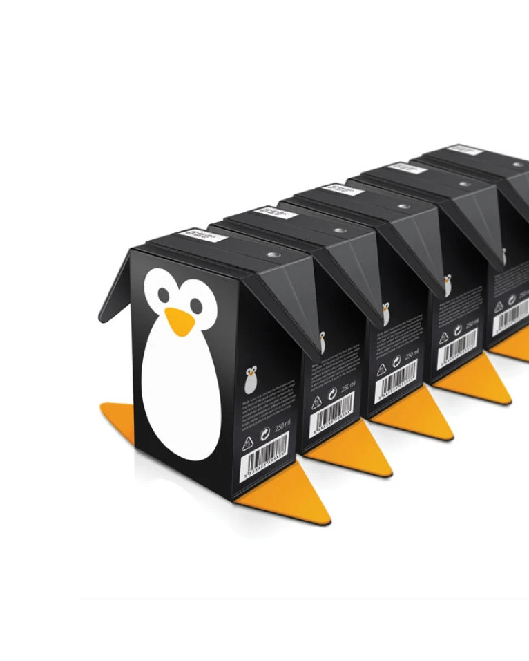 Birdy Juice Penguin Box Beverage Packaging