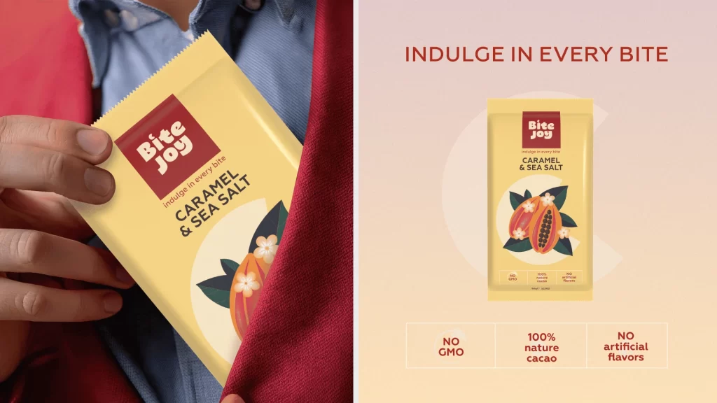 Bitejoy Chocolate Bar Packaging Caramel & Sea Salt