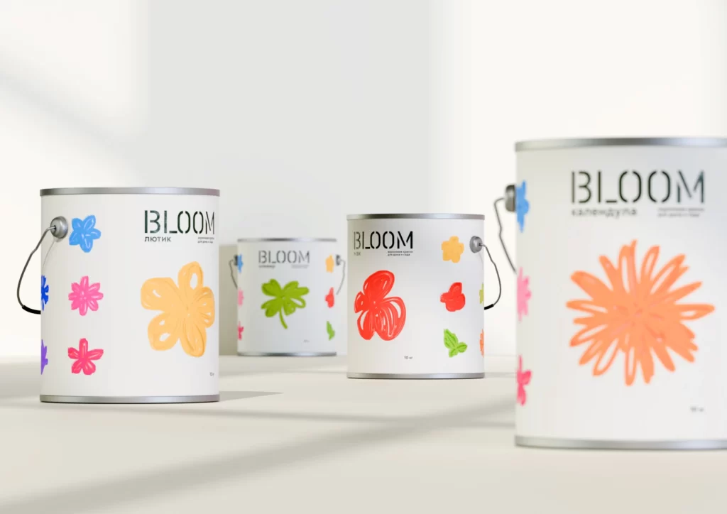 Bloom Paint Can Different floral designs and sizes