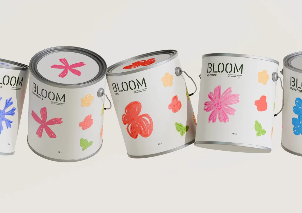 Bloom Paint Bucket Different floral designs/colors