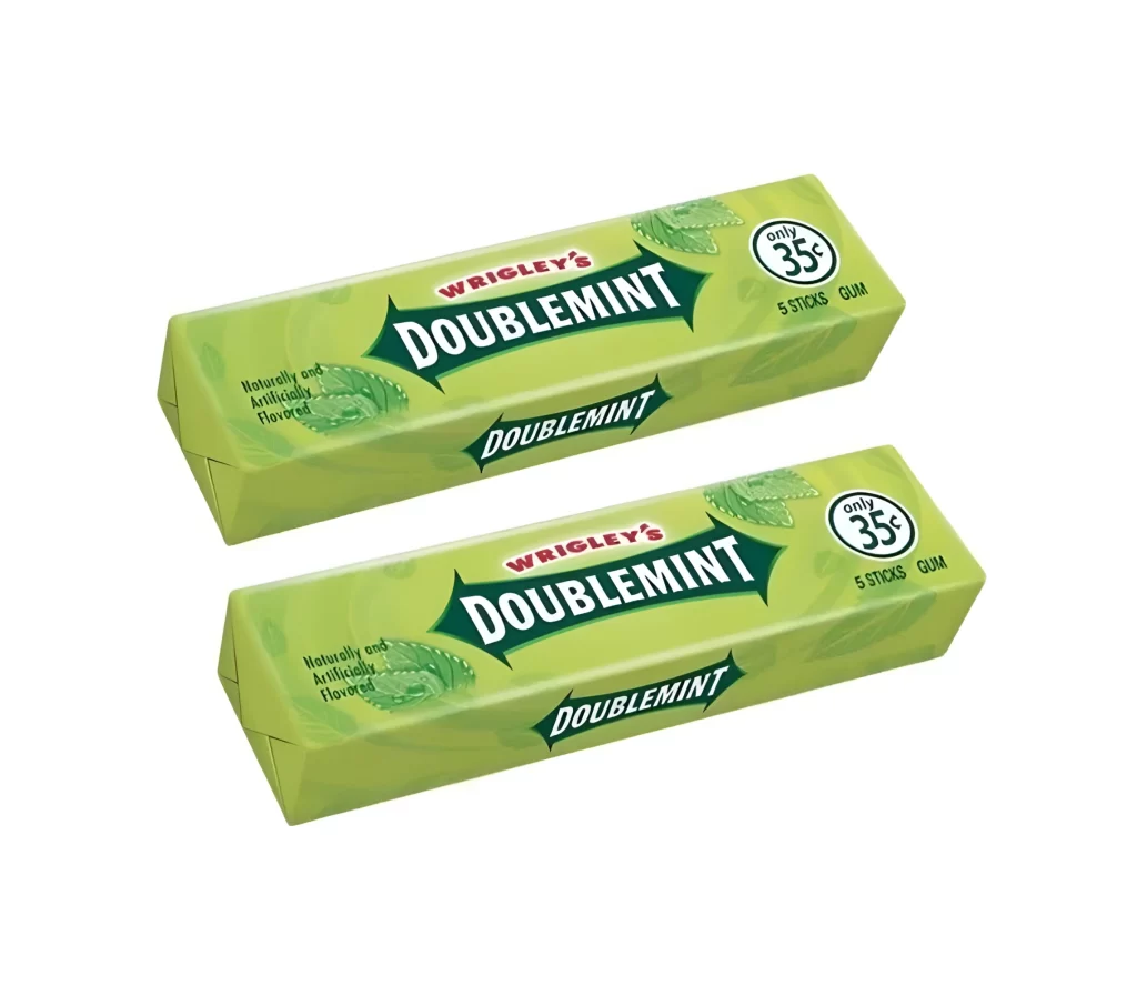 Wrigley’s Doublemint Mint Flavor Gum 5 Sticks 135g Packaging