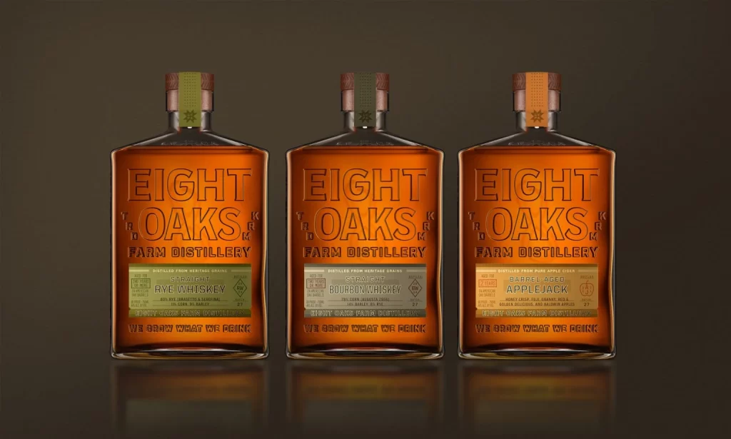 Eight Oaks Farm Distillery Whiskey Packaging