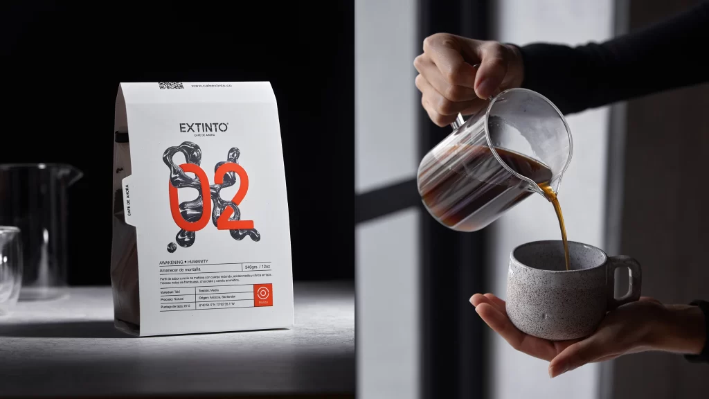 Extinto Cafe Coffee Packaging Black