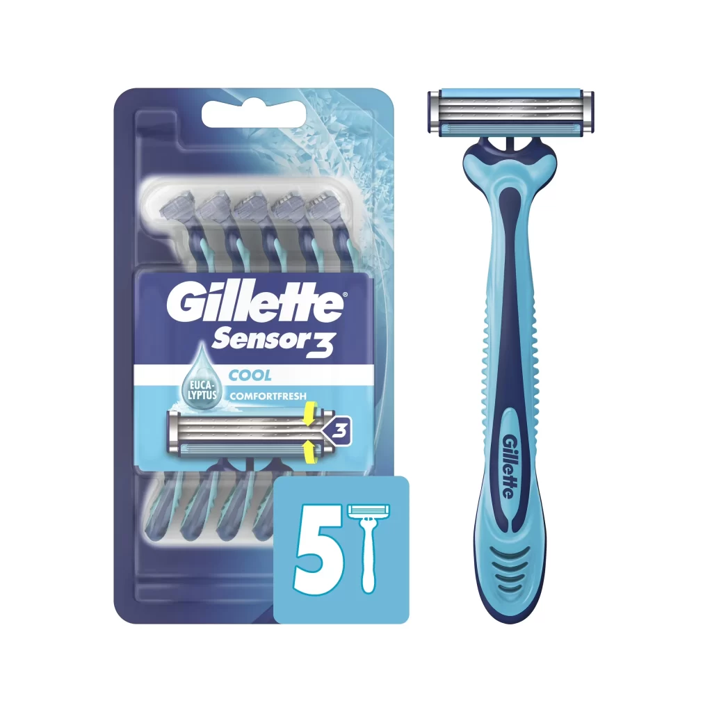Gillette Sensor3 Cool Comfortfresh Eucalyptus Razor Packaging