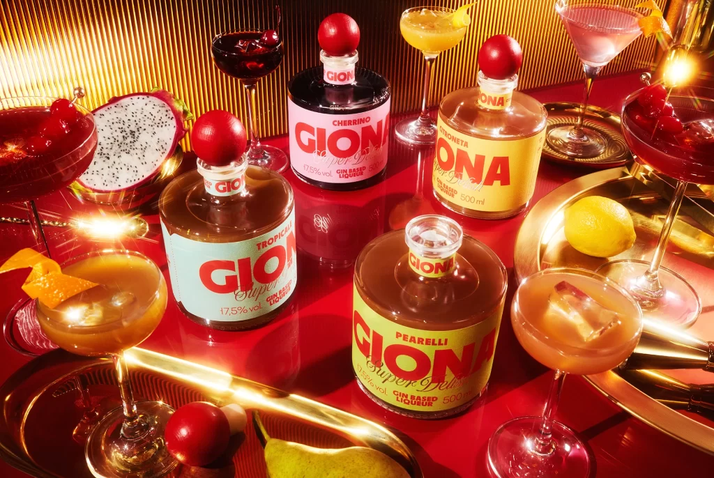 Giona Gin Based Liqueur Tropicale, Cherrino, Citroneta, Pearelli