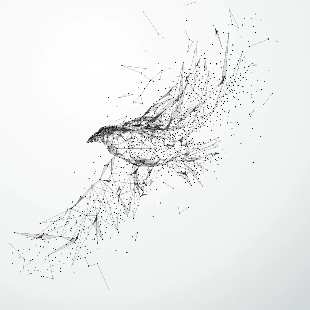 Bird Geometric Line Art Illustration
